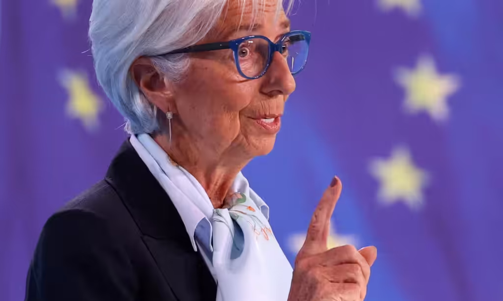 The ECB president, Christine Lagarde. Photograph: Kai Pfaffenbach/Reuters